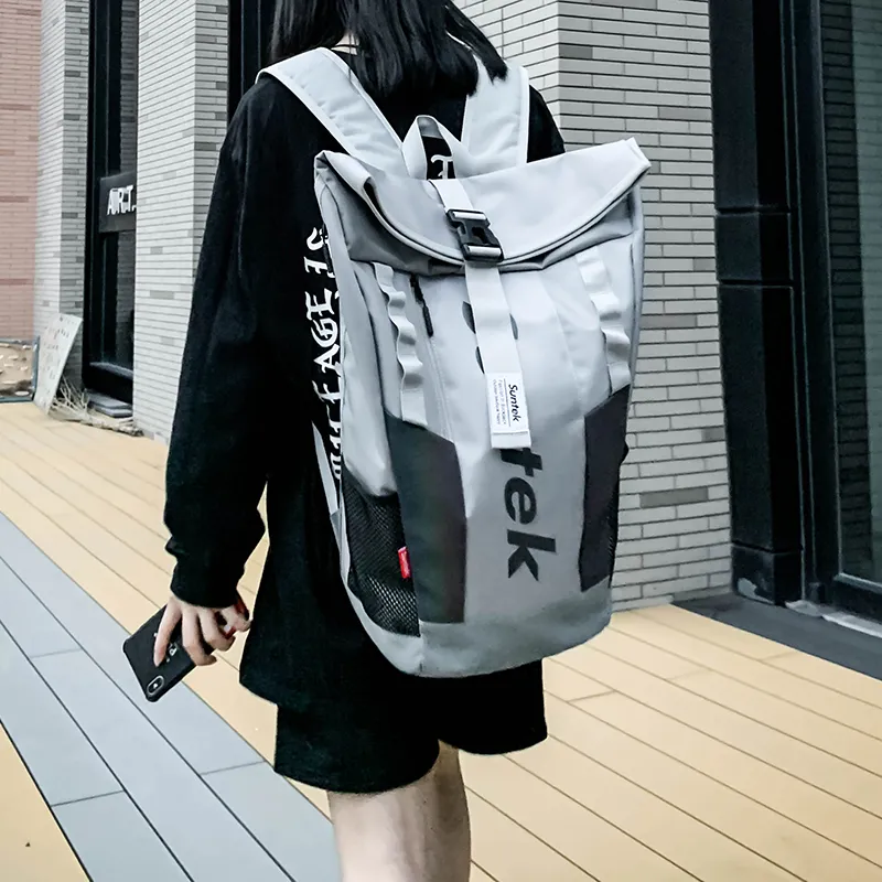 Kaka Tree Oxford Backpack Unisex Gray/Black-4