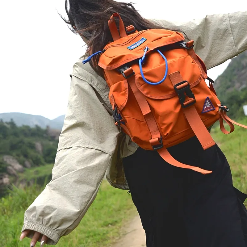 Kaka Tree Oxford Backpack Regular Unisex Orange/Black-4