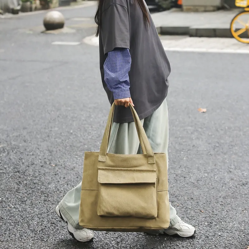 Kaka Tree Canvas Bag, Handbag, Shoulder Bag Regular Unisex Khaki/Black/Brown-1