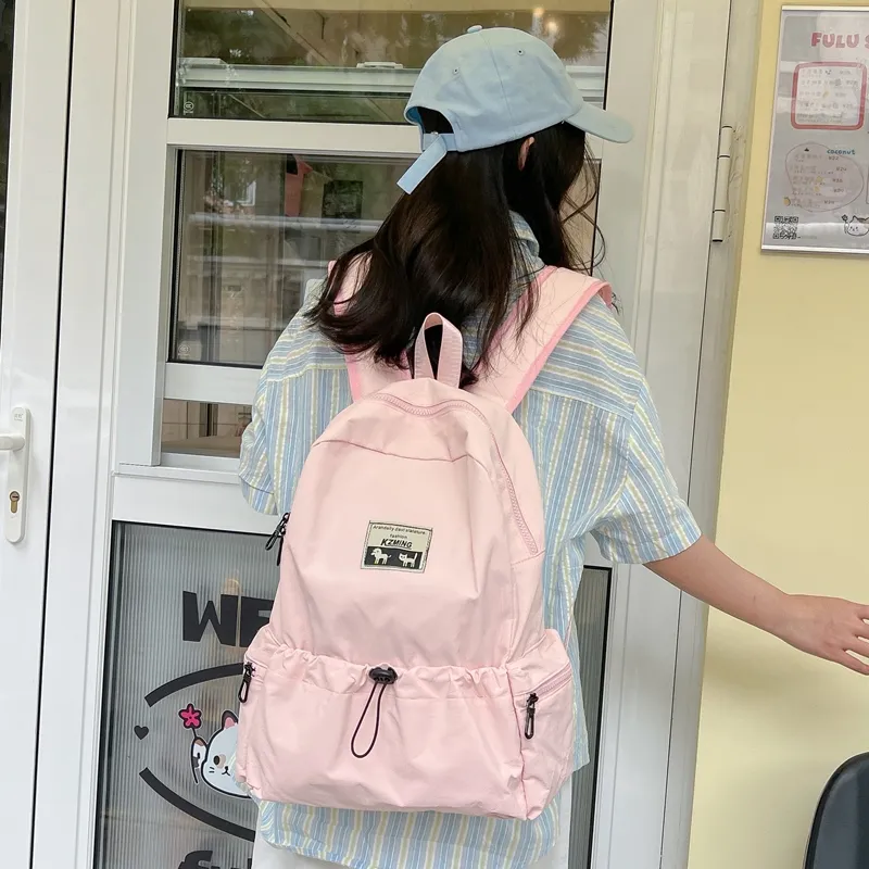 Kaka Tree Oxford Backpack Unisex White/Black/Pink/Purple-7