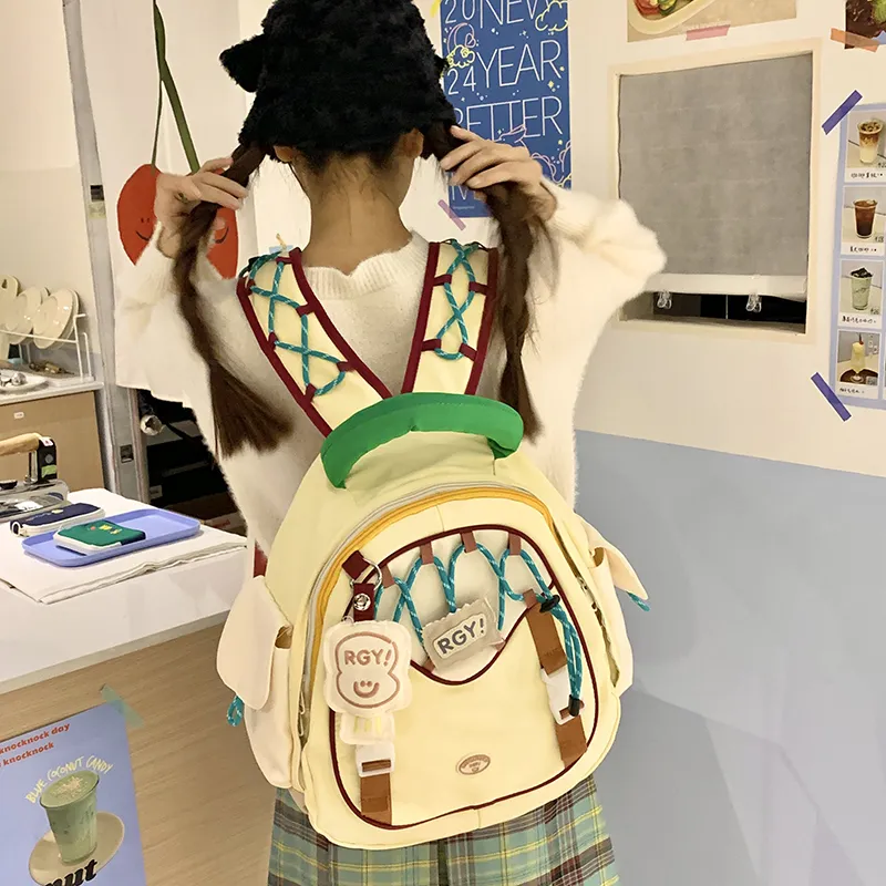Kaka Tree Nylon Fabric Backpack Laptop Bag Large Size Unisex-6