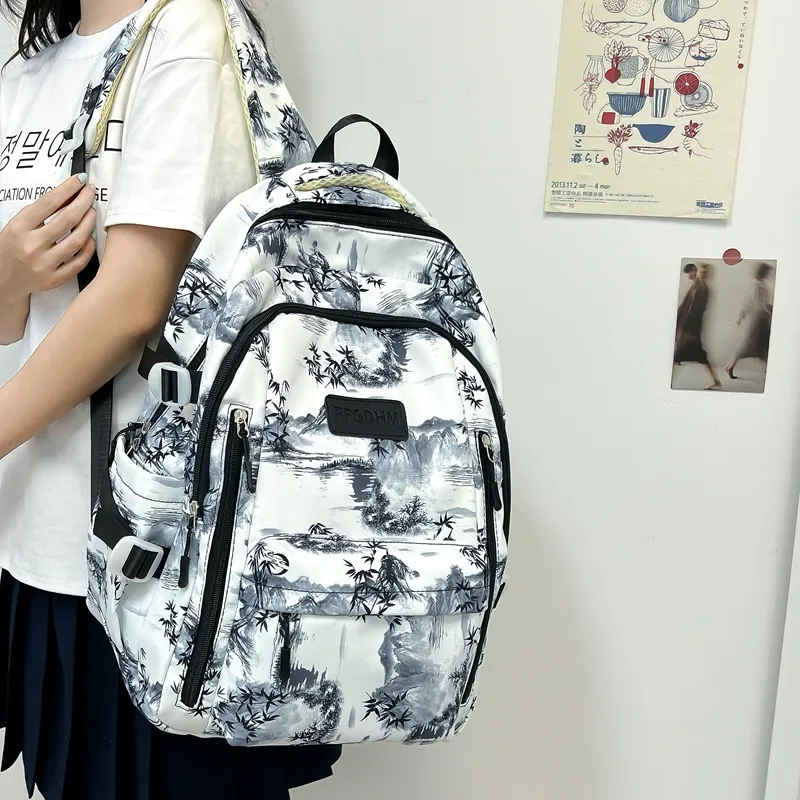 Kaka Tree Composite Cloth Backpack Regular Unisex Multicolor-2