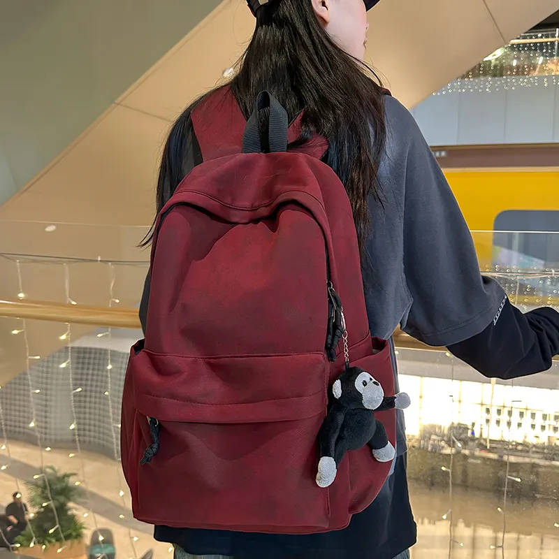 Kaka Tree Nylon Backpack Regular Unisex Ecru/Gray/Green/Red-13