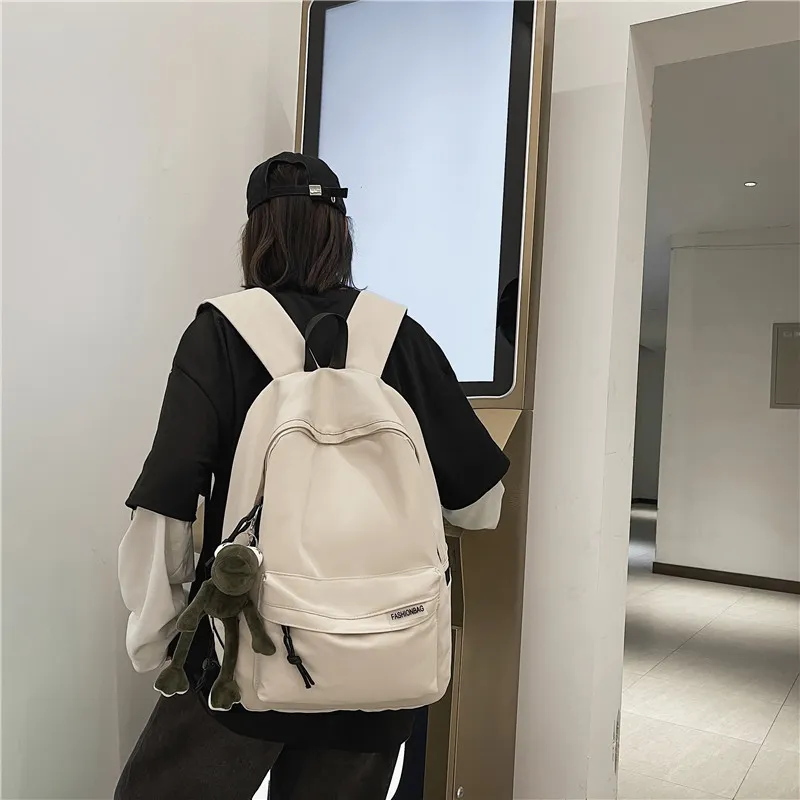 Kaka Tree Nylon Backpack Regular Unisex Gray/Black/Ecru/Blue-12