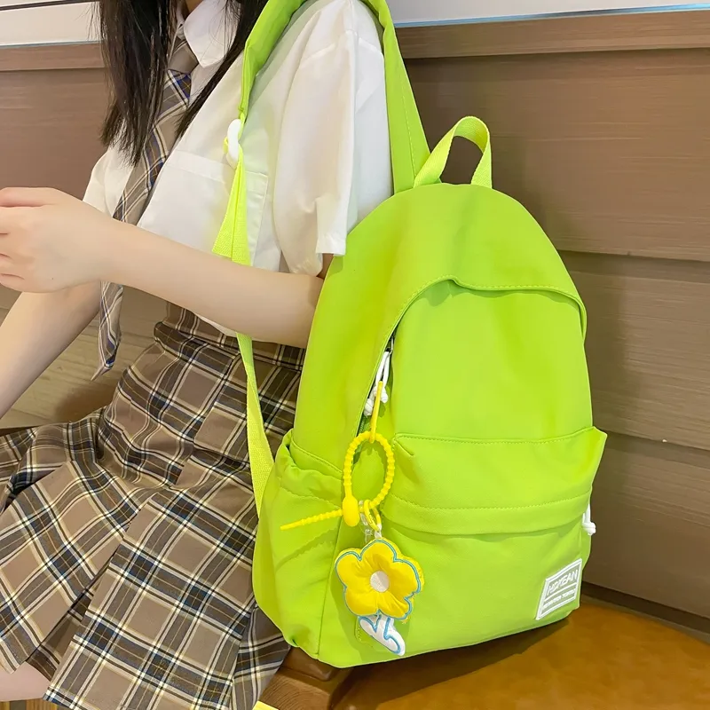 Kaka Tree Nylon Backpack Unisex Black/Green/Blue/Ecru/Orange-10