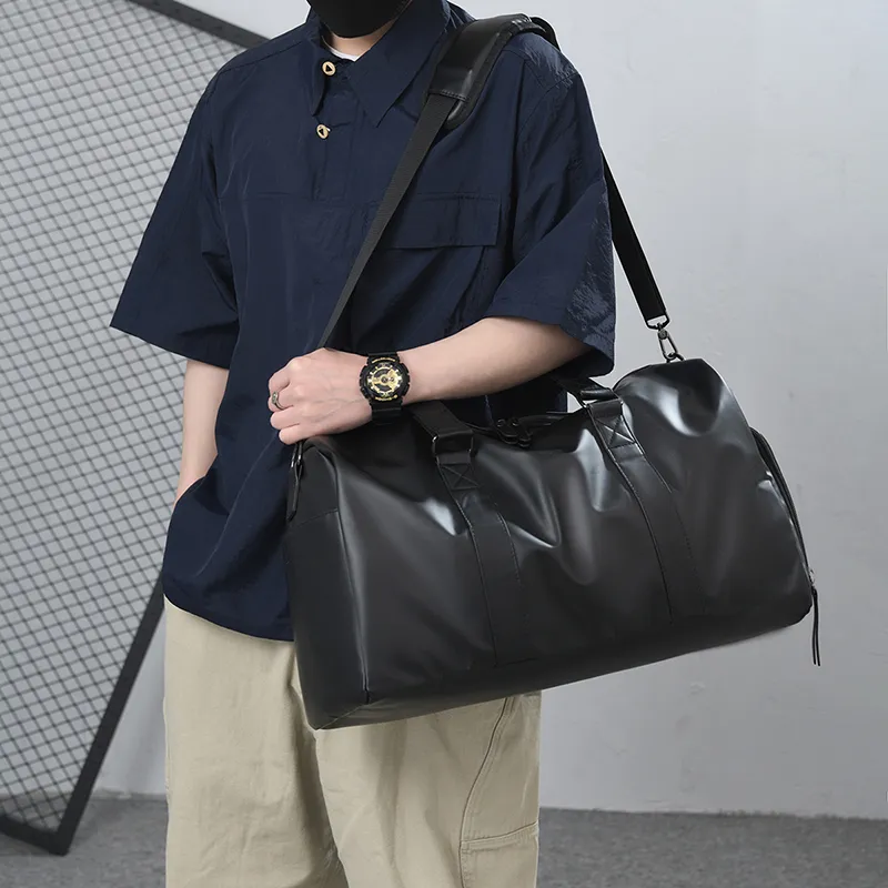 Kaka Tree PU Backpack Travel Bag Handbag Unisex Black-6