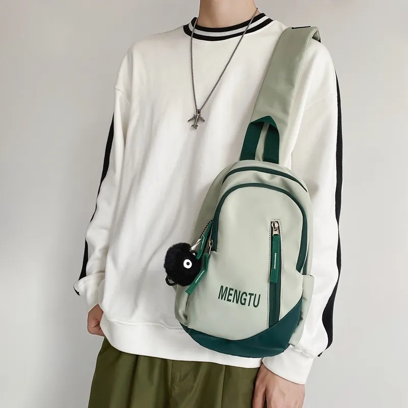 Kaka Tree Nylon Sling Bag, Shoulder Bag, Crossbody Bag Unisex Black/White & Black/White & Gray/Green-11