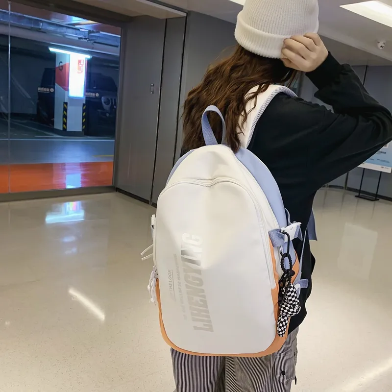 HCXK Nylon Backpack Unisex Black/Gray/Blue/Purple/Orange-13