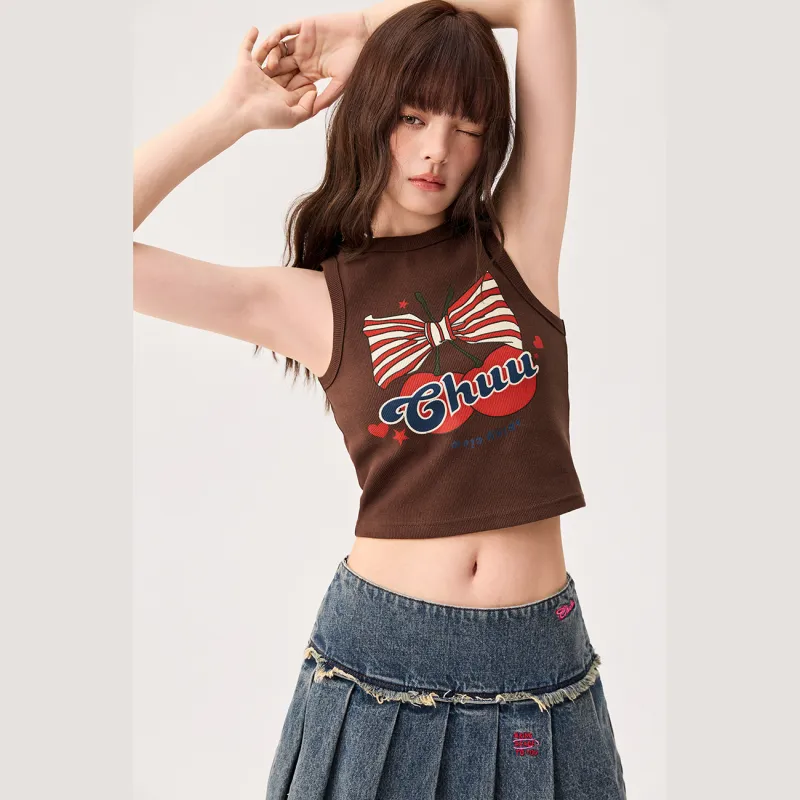 CHUU Tank Top Women's Red Brown-2