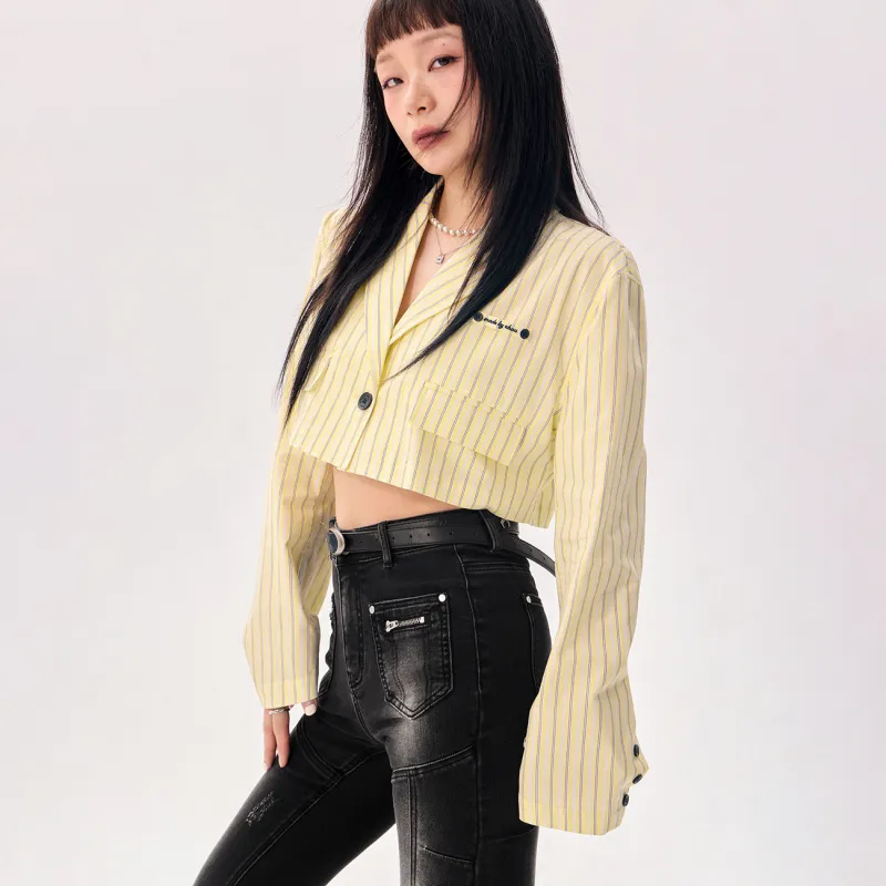 CHUU Business Suit Women's Yellow Stripes-2
