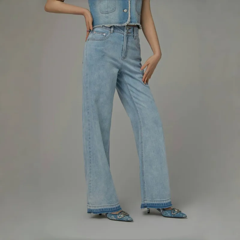 CHUU Jeans Women's Light Denim Blue-4