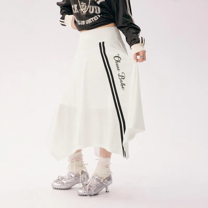 CHUU Casual Long Skirts Women's White-3