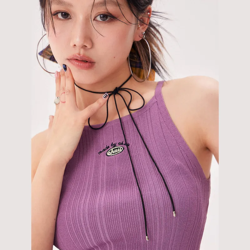 CHUU Tank Tops Women's Gray Purple-2