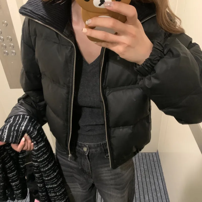 CHUU 24FW Cloud Cream Puff Down Jacket Women's Black-3