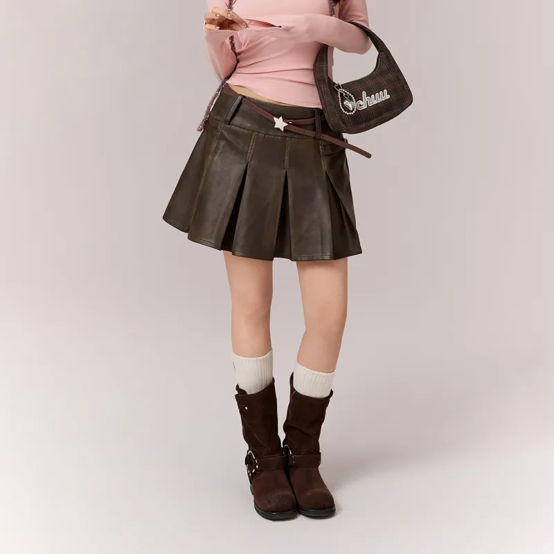 CHUU Casual Short Skirts Women's Coffee-2