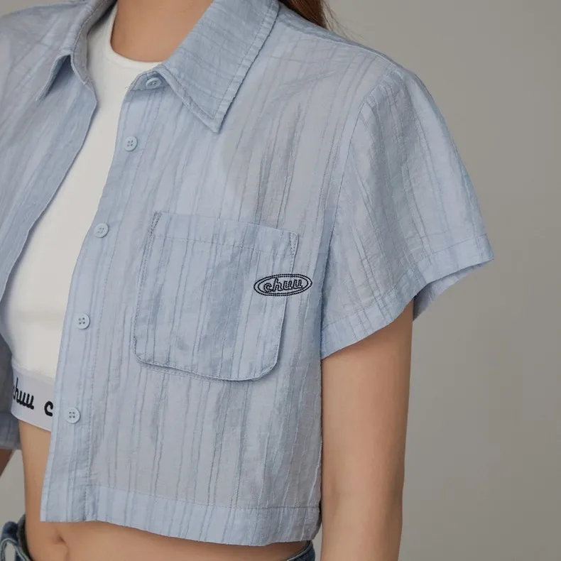 CHUU Shirts Women's Baby Blue-2