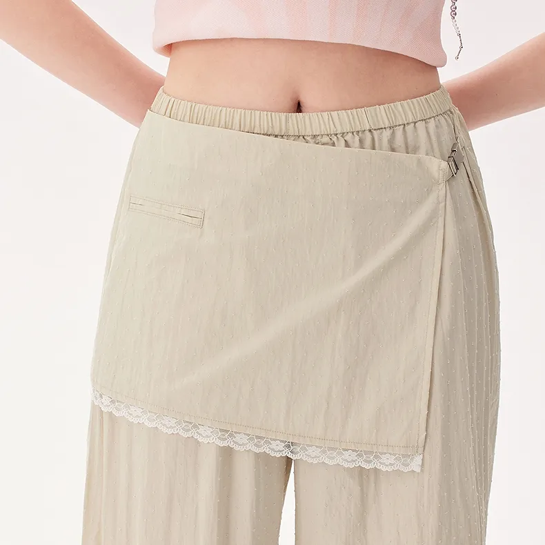 CHUU Casual Pants Women's White Apricot-3