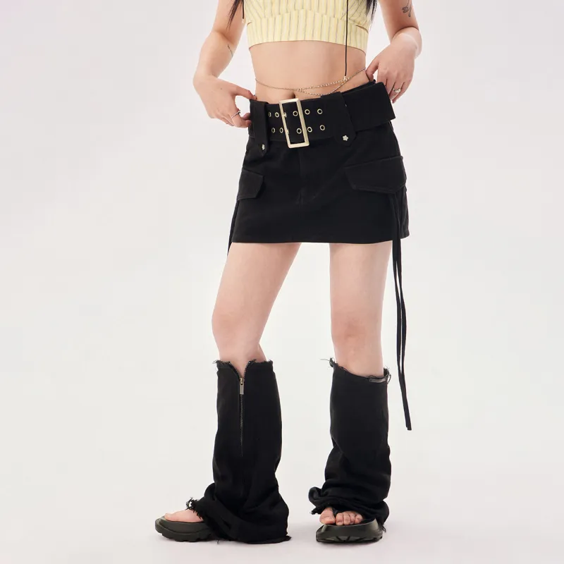 CHUU Casual Short Skirts Women's Black-2