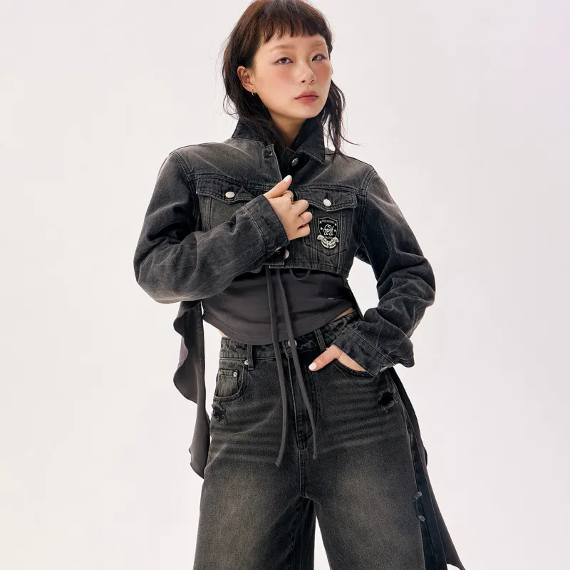 CHUU Denim Jacket Women's Black-2