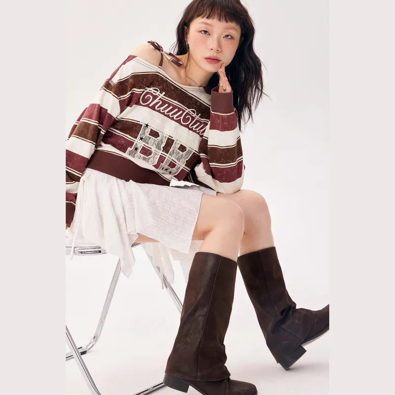 CHUU Sweatshirt Women's Red Stripes-2