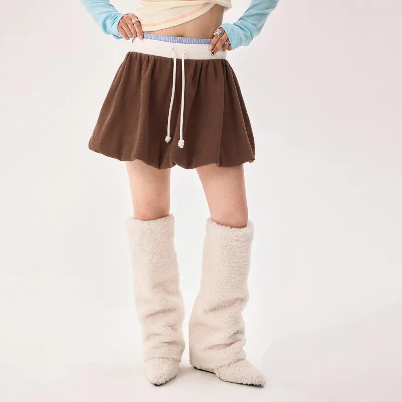 CHUU Casual Short Skirts Women's Coffee-2