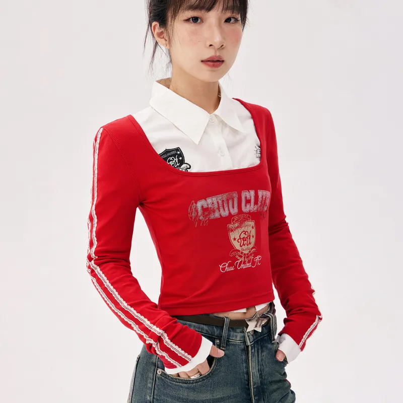 CHUU T Shirt Women's Vintage Red-2