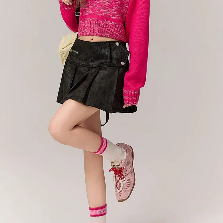 CHUU Casual Short Skirts Women's Black-2