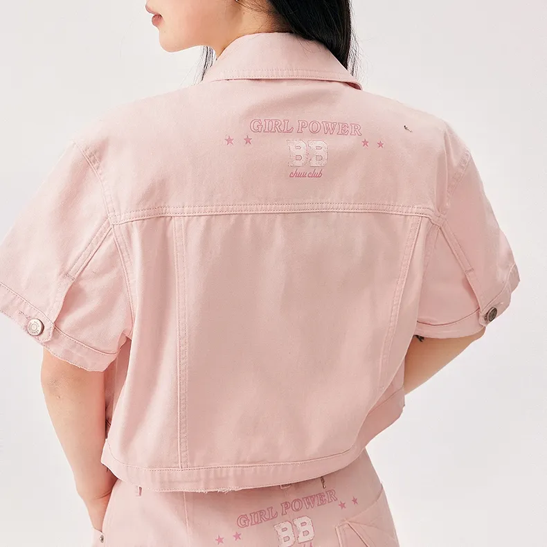 CHUU Cropped Coats Women's Light Pink-4