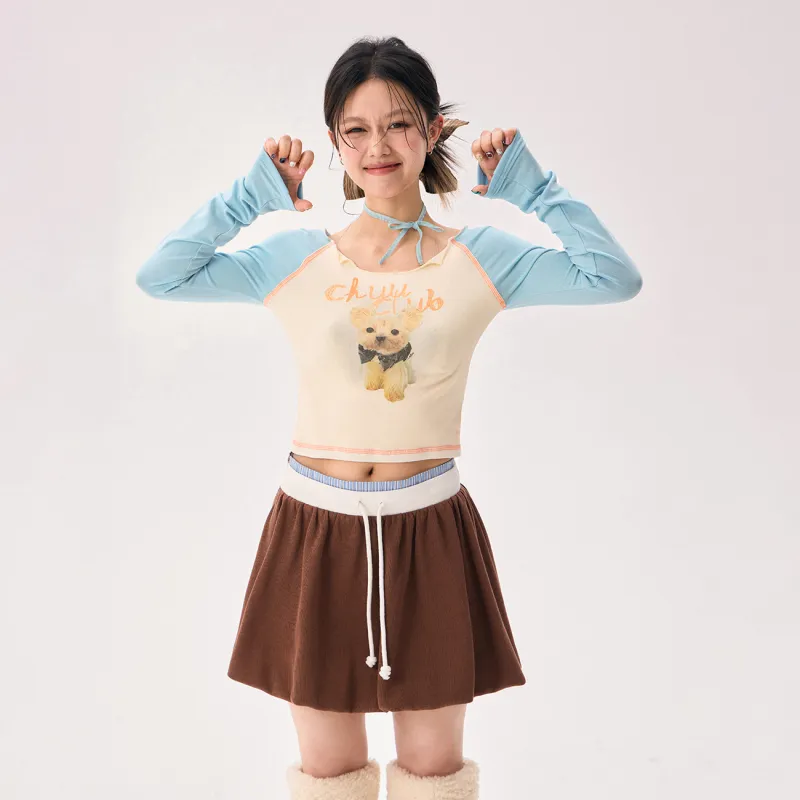 CHUU T Shirts Women's White Apricot-2