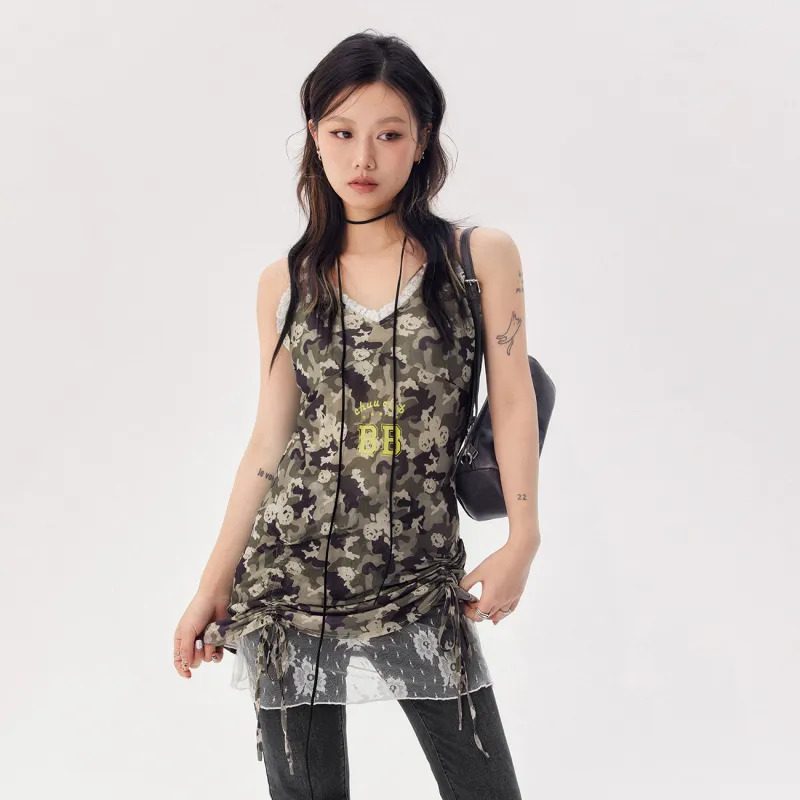 CHUU Vest Women's Green Camouflage-2