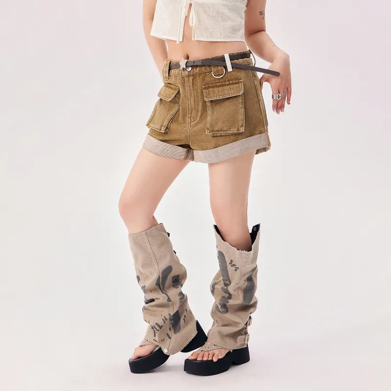 CHUU Denim Shorts Women's Brown-2