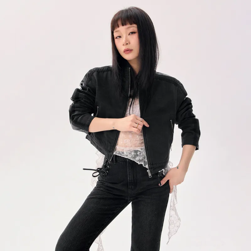 CHUU Cropped Coat Women's Black-2