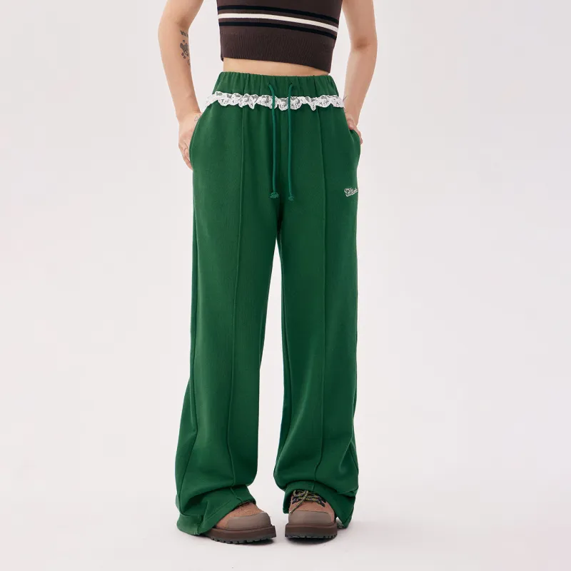 CHUU Casual Pants Women's Forest Green-2