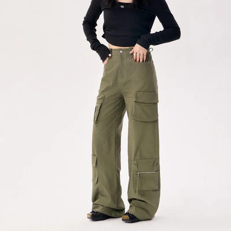 CHUU Casual Pants Women's Army Green-2