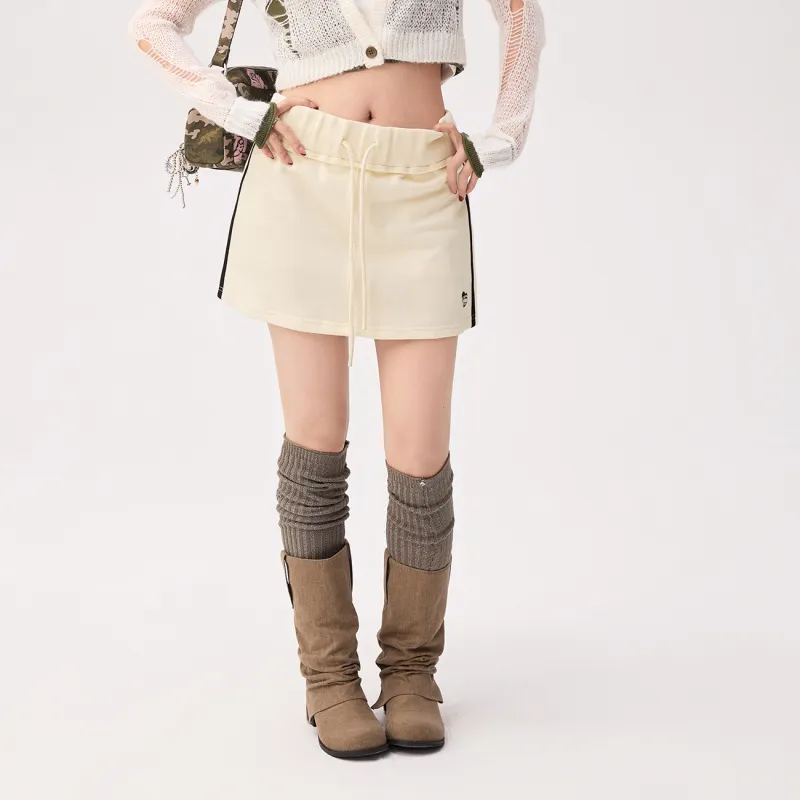 CHUU Casual Short Skirts Women's White Apricot-2