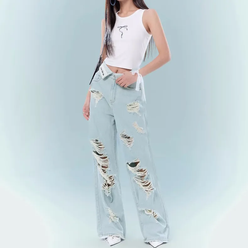CHUU Jeans Women's Light Denim Blue-4