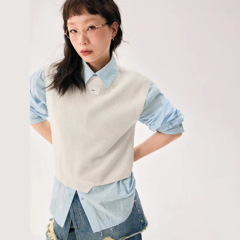 CHUU Vest Women's White Apricot-2