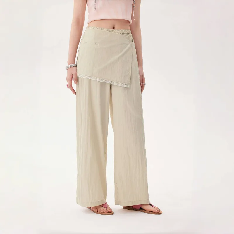 CHUU Casual Pants Women's White Apricot-4