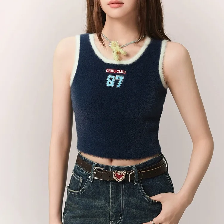 CHUU Tank Tops Women's Navy Blue-2