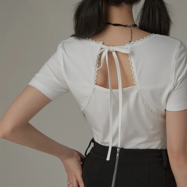 CHUU Crop Tops Women's White-2