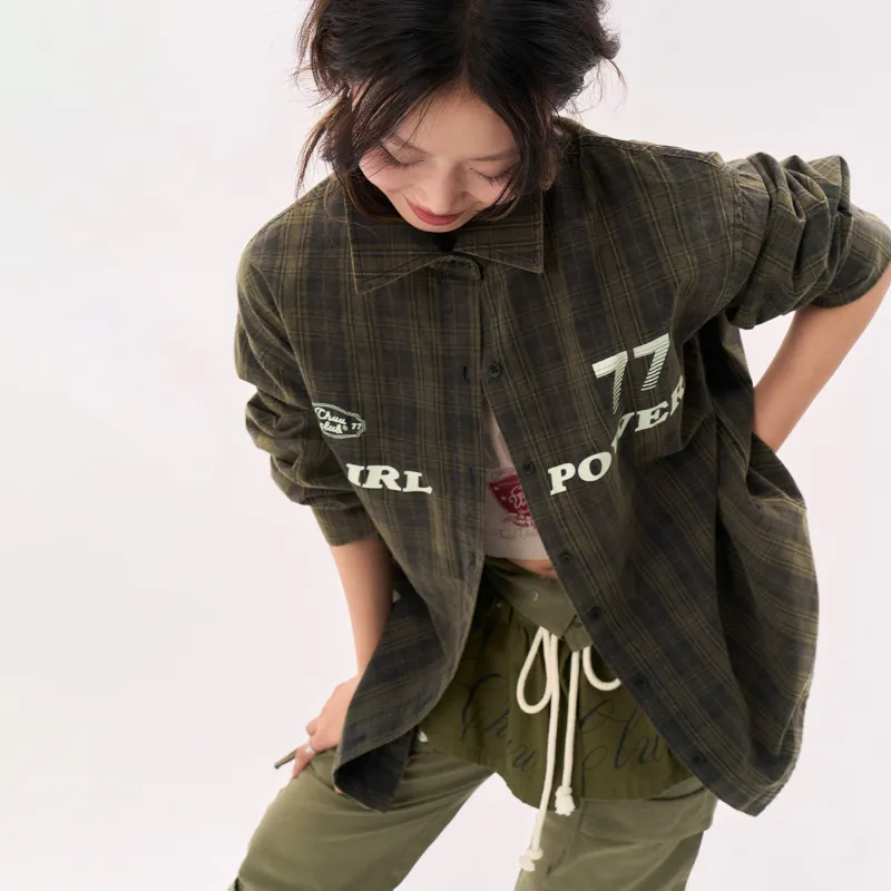 CHUU Shirts Women's Green Plaid-2