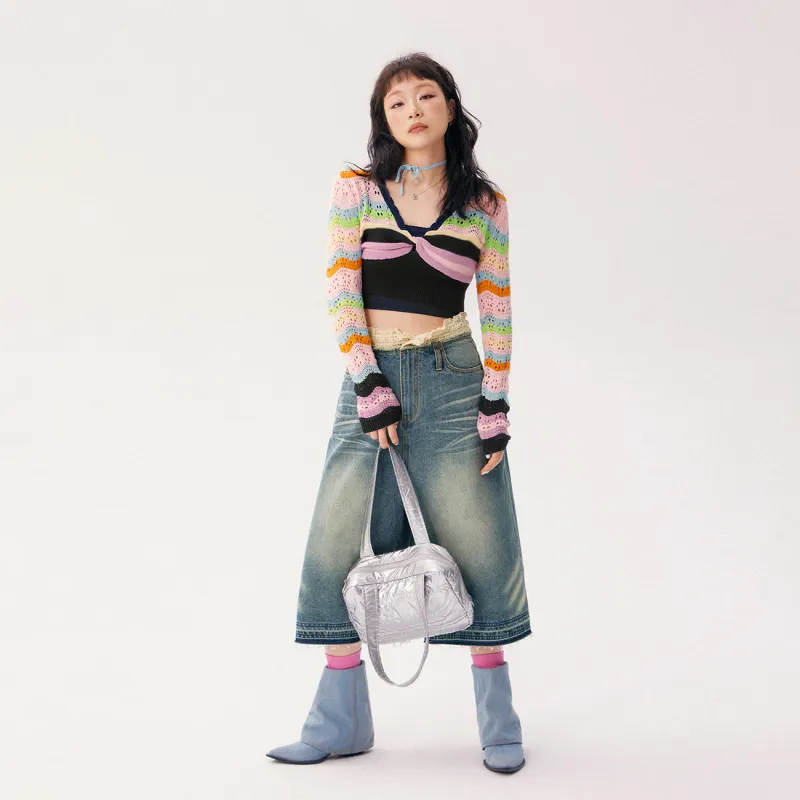 CHUU Knitwear Women's Pink Stripes-2