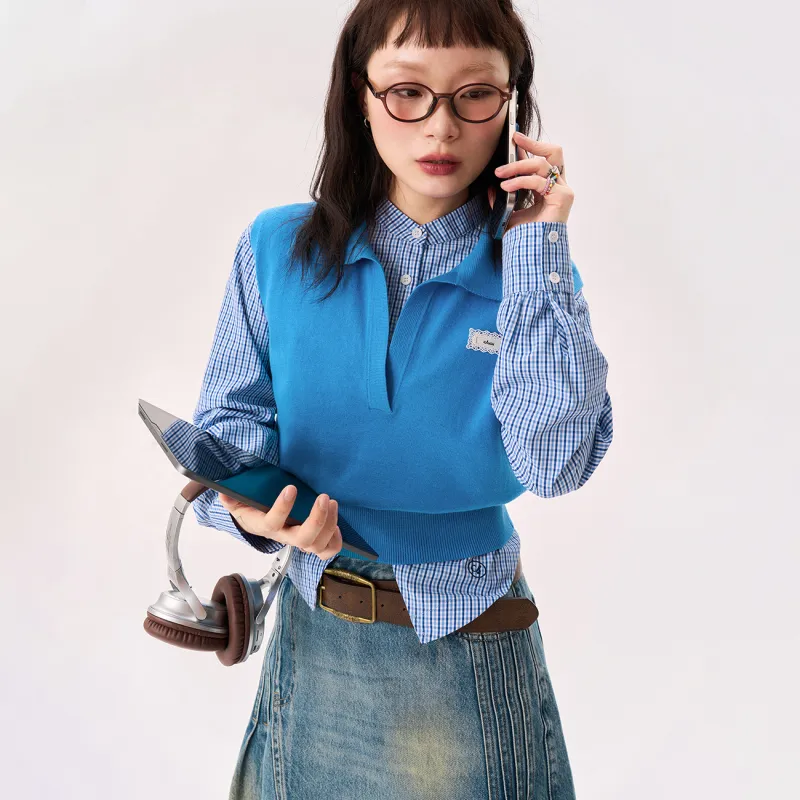 CHUU Vests Women's Electric Blue-2