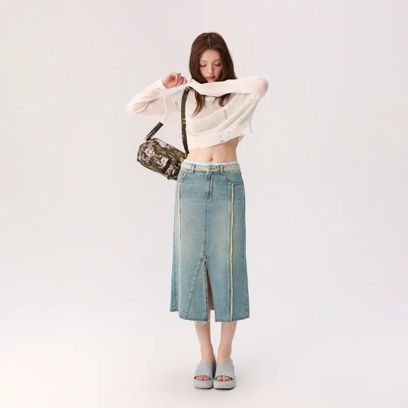 CHUU Casual Short Skirts Women's Medium Denim Blue-2