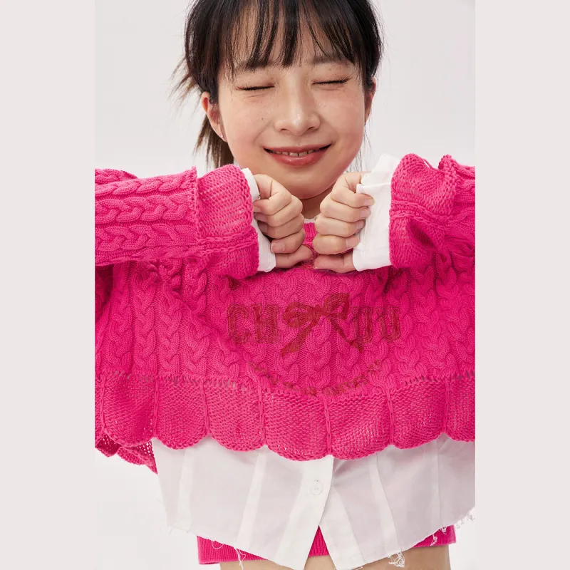 CHUU Knitwear Women's Dark Rose Red-2