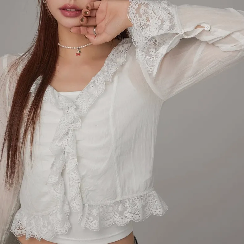 CHUU Chiffon Shirts Women's Ecru-2