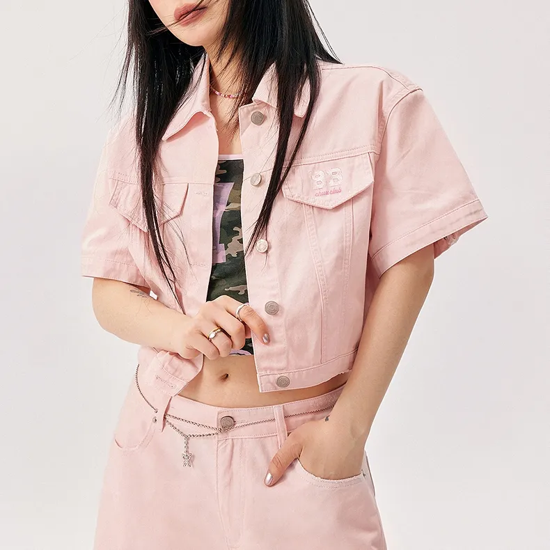 CHUU Cropped Coats Women's Light Pink-3