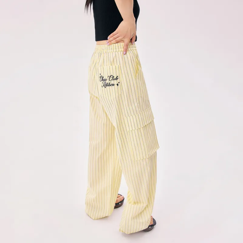 CHUU Casual Pants Women's Yellow Stripes-2
