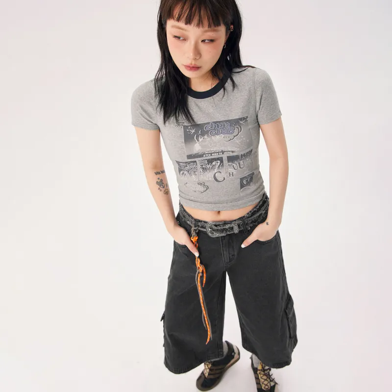 CHUU T Shirt Women's Light Heather Gray-2