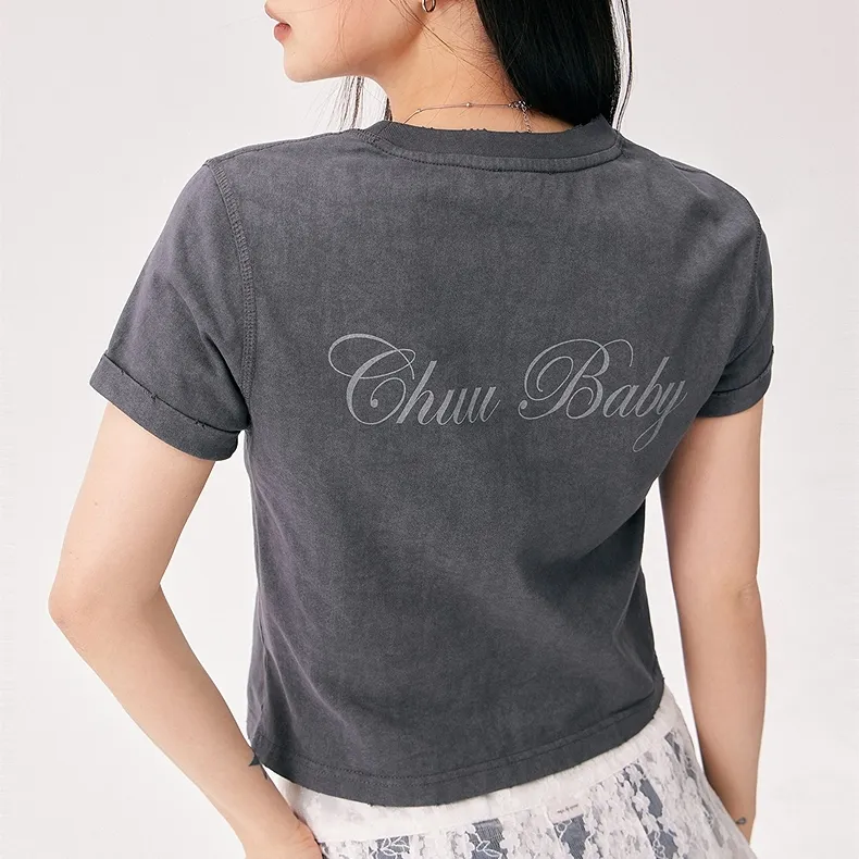 CHUU T Shirts Women's Carbon Gray-2